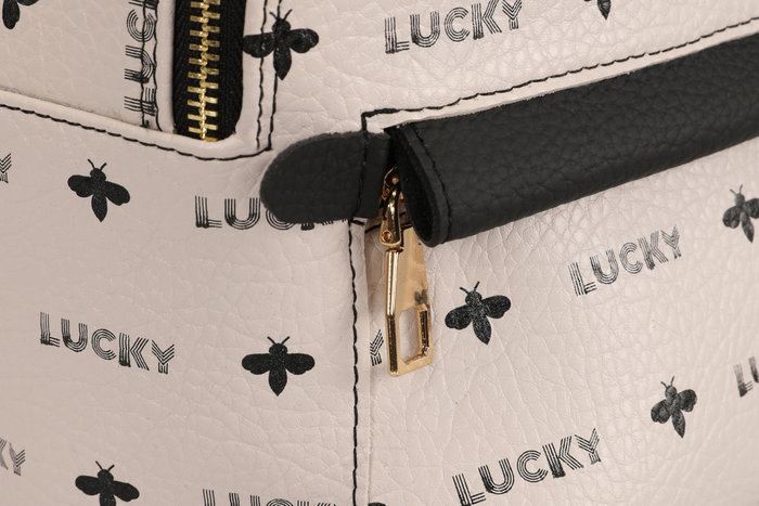 Lucky Bees Mochila Crema y Negro Lucky Bees Mochila Crema y Negro
